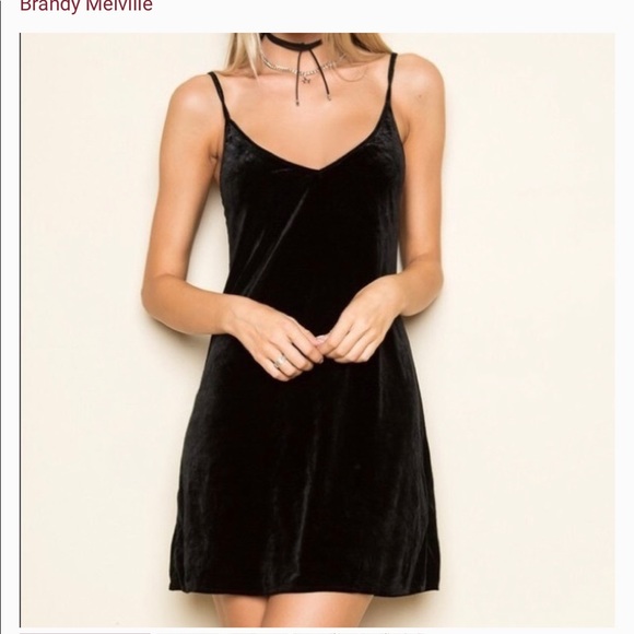 brandy melville black velvet dress